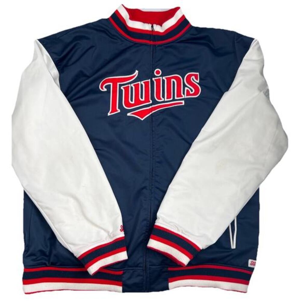 Stitches Minnesota Twins MLB Baseball Zip Track Jacket Blue Mens XXL